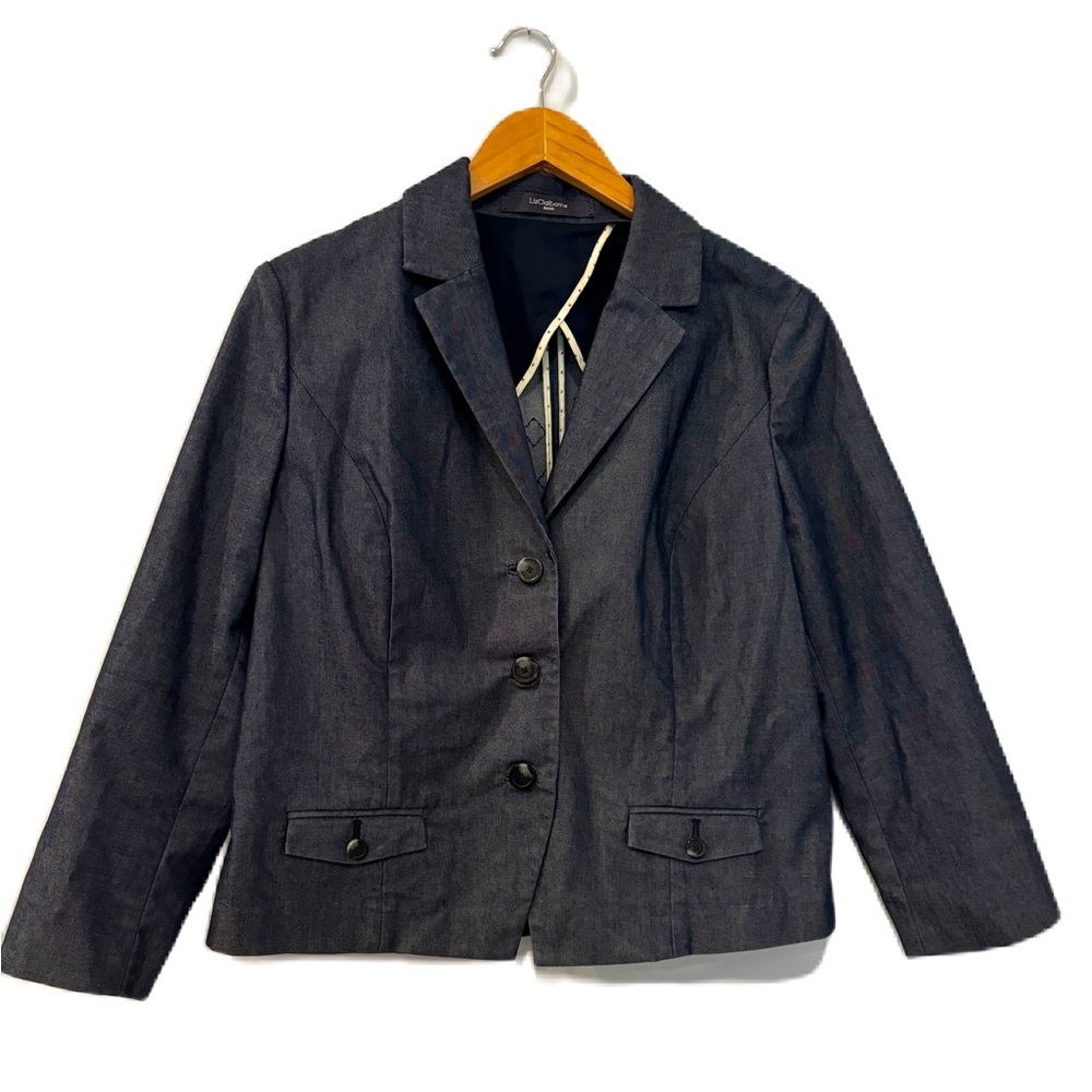 Liz Claiborne Denim Business Casual Jacket Size 14P